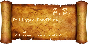 Pilinger Donáta névjegykártya